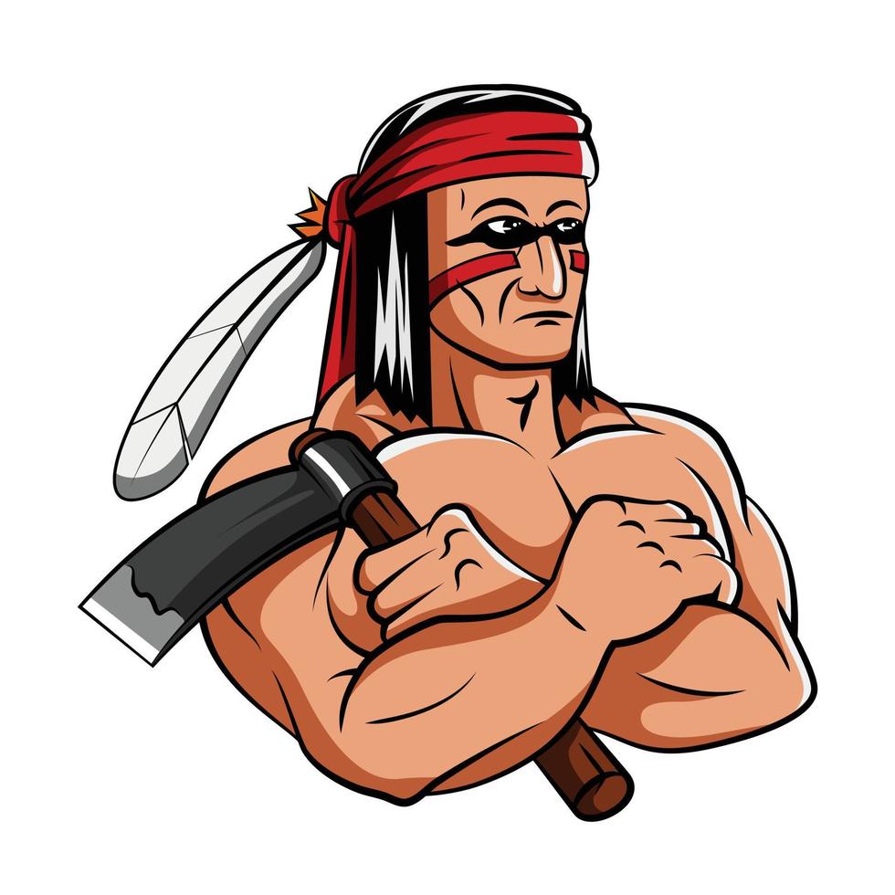 Strong Apache Mascot Illustration vector
