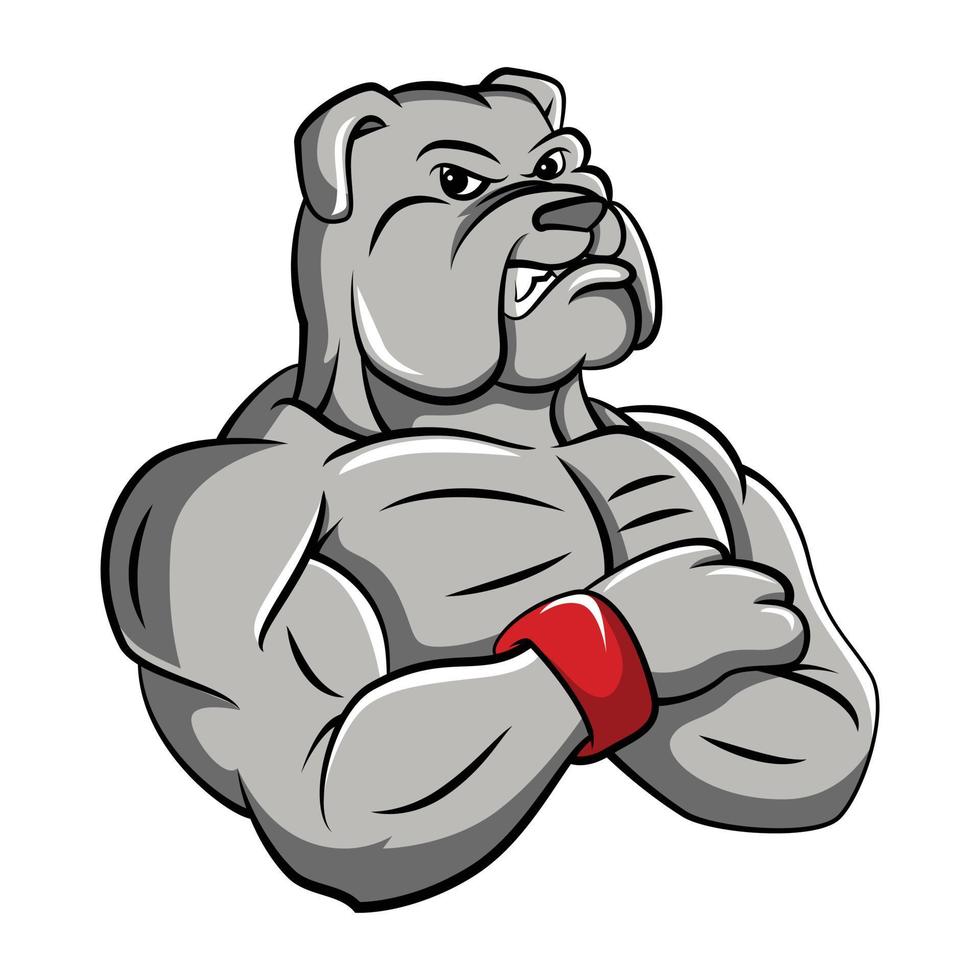 ilustración de mascota de bulldog fuerte vector