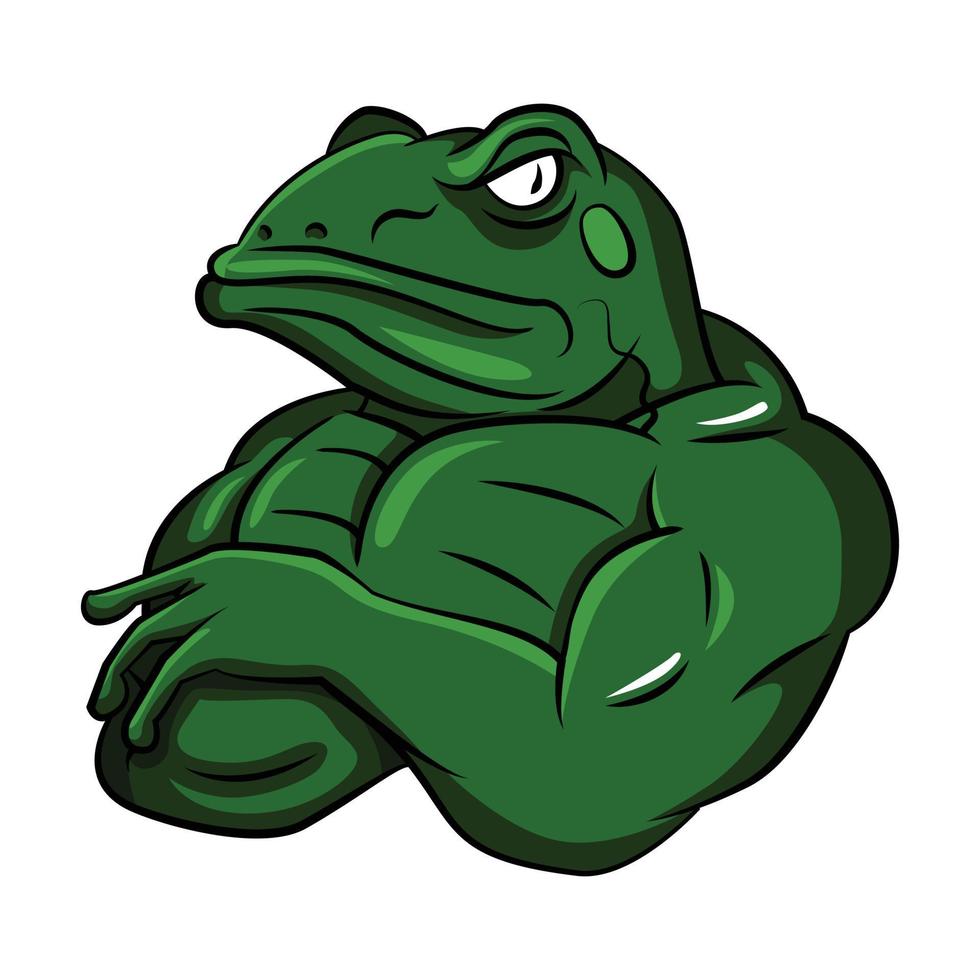 Strong Frog Mascot Illustration vector