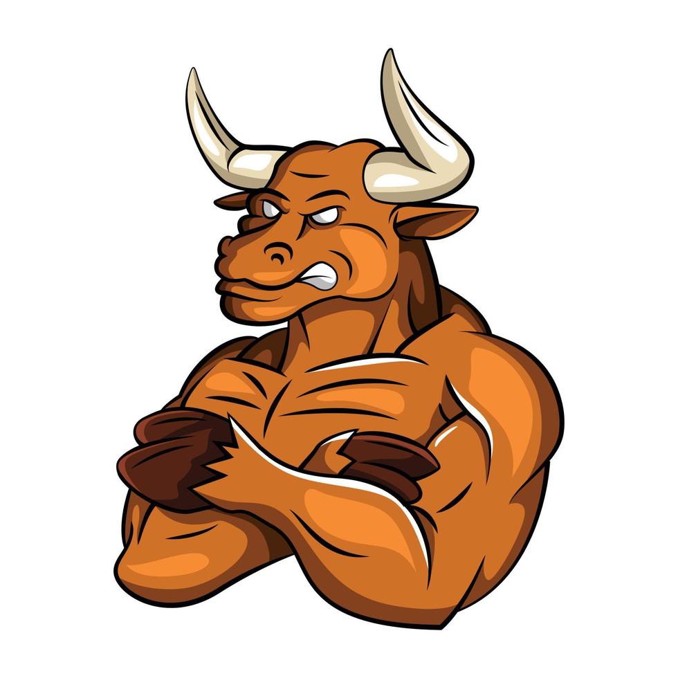 Strong Bull Mascot Vector