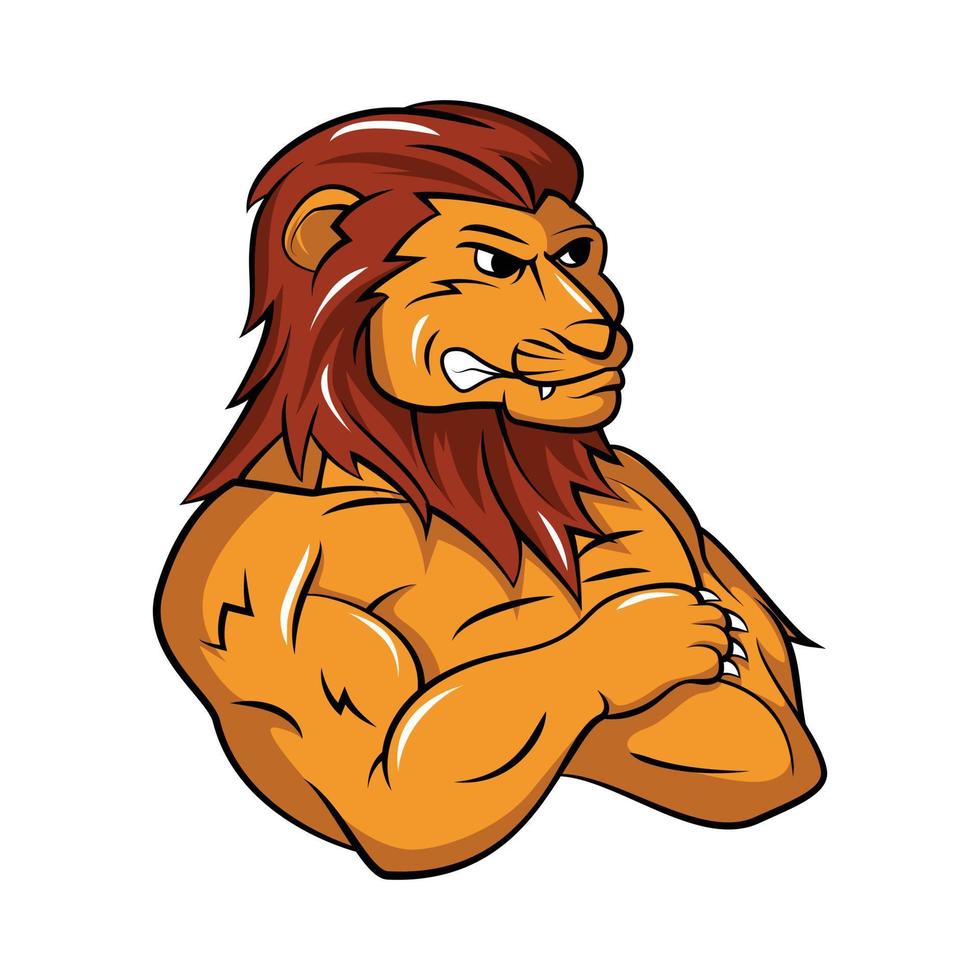 diseño de ilustración de mascota de león vector