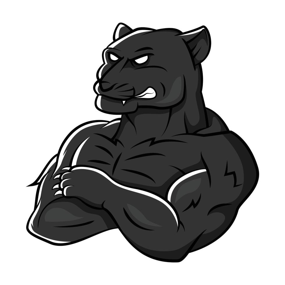 Strong Panther Mascot Illustration vector