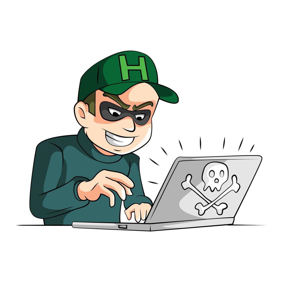 ilustración de hombre de información de hacker vector