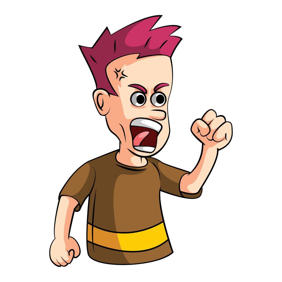 Angry Boy Illustration vector