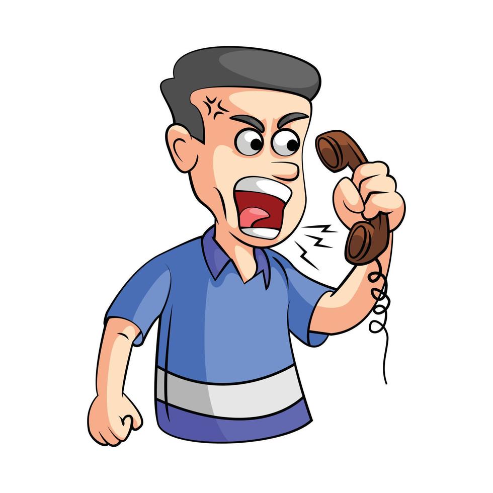 Man Angry On Phone vector