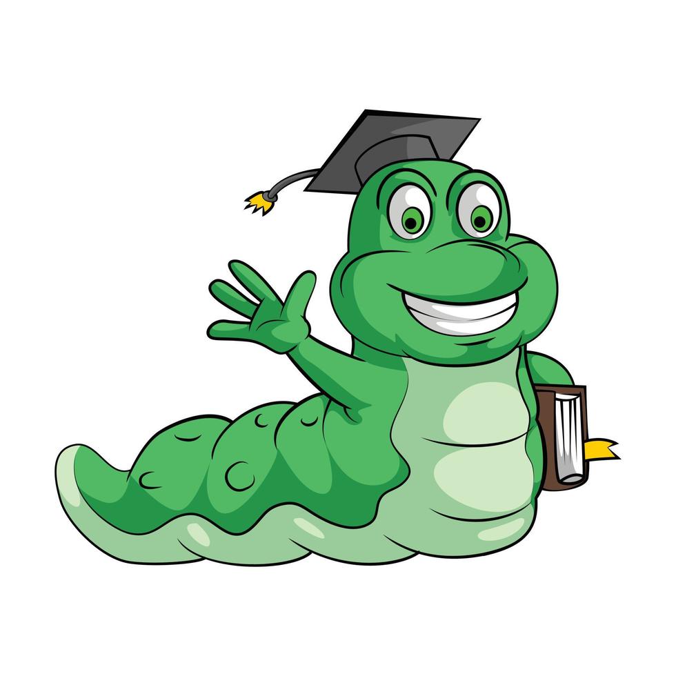 Caterpillar Go To School Illustration vector