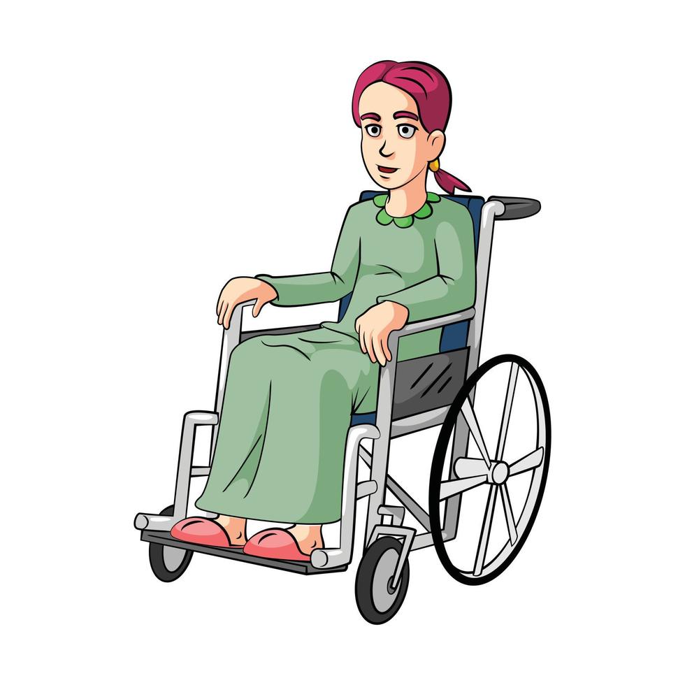 Woman Wheelchairs Illustration vector