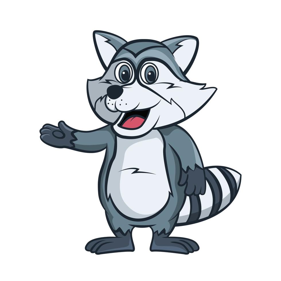 Funny Cute Racoon Illustration vector