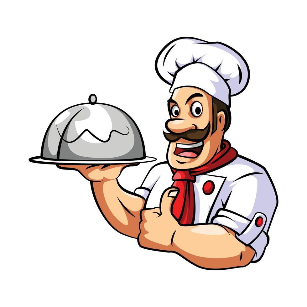 chef firmar pulgar arriba ilustración vector