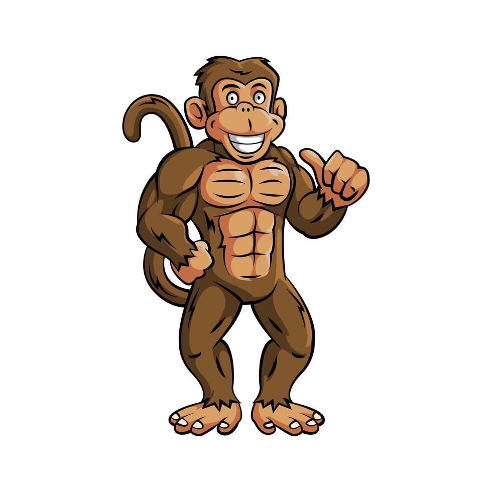 Strong Monkey Sign Thumb Up vector