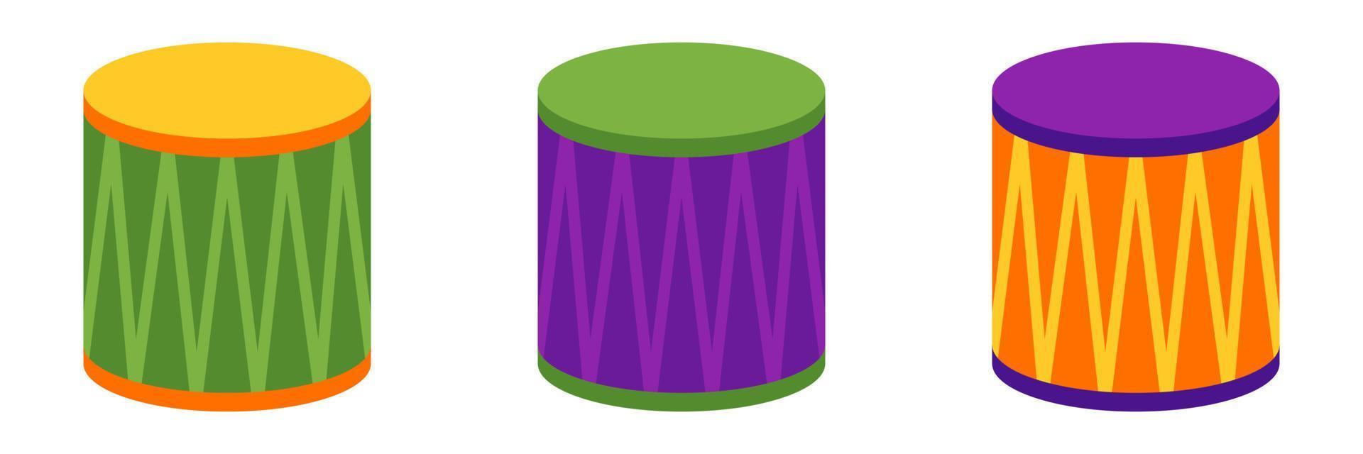 Drum in flat style isolated vector