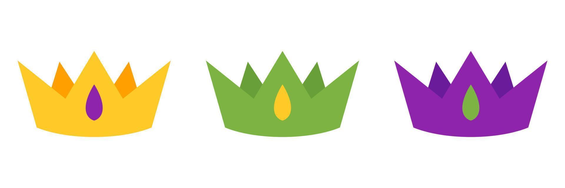 Crown in flat style isolated vector