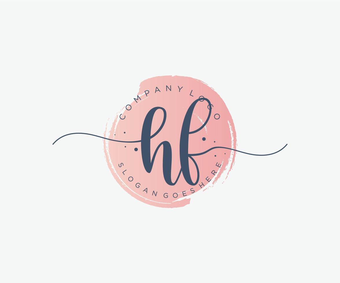 Initial HF feminine logo. Usable for Nature, Salon, Spa, Cosmetic and Beauty Logos. Flat Vector Logo Design Template Element.