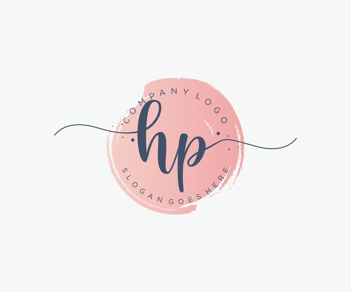 Initial HP feminine logo. Usable for Nature, Salon, Spa, Cosmetic and Beauty Logos. Flat Vector Logo Design Template Element.