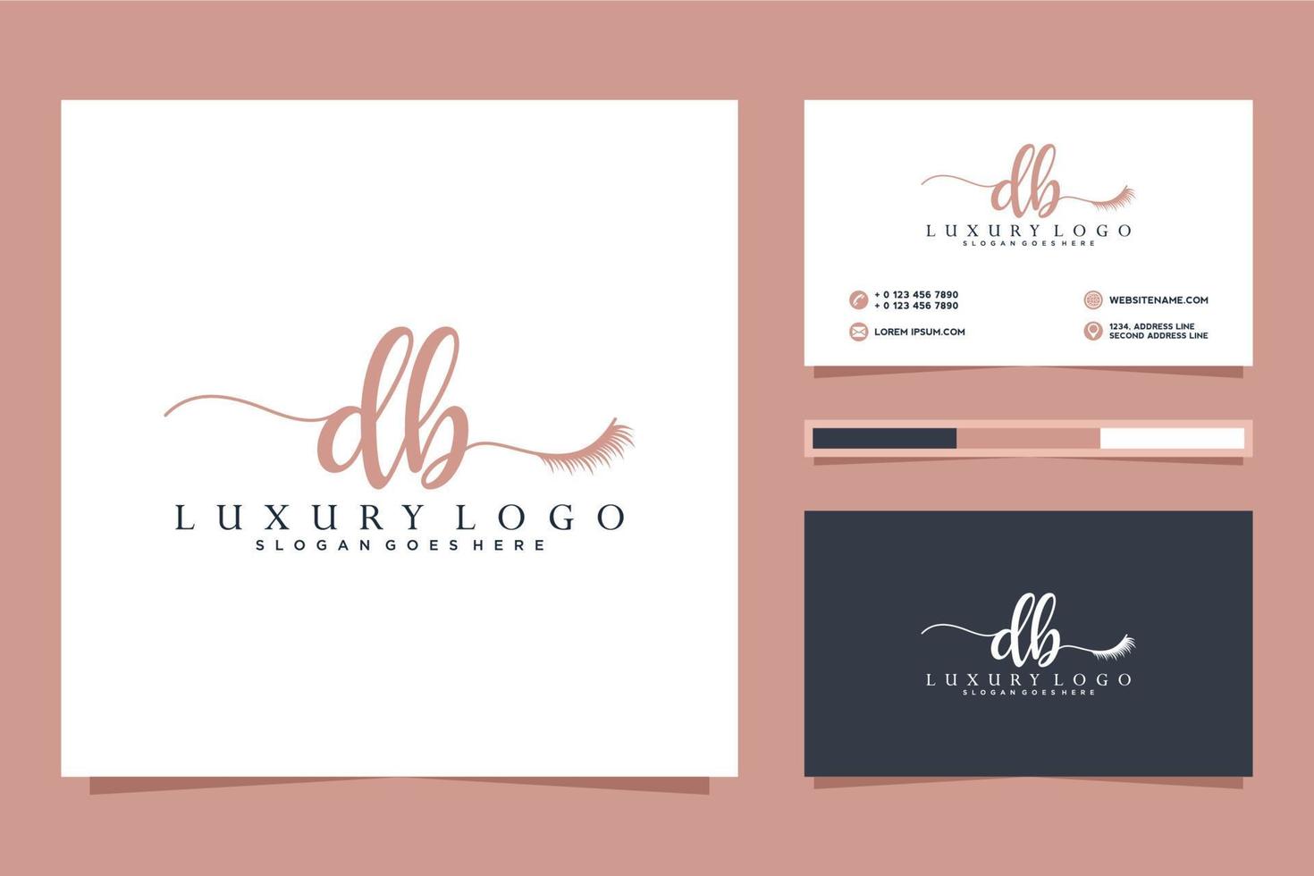 Initial DB Feminine logo collections and business card templat Premium Vector