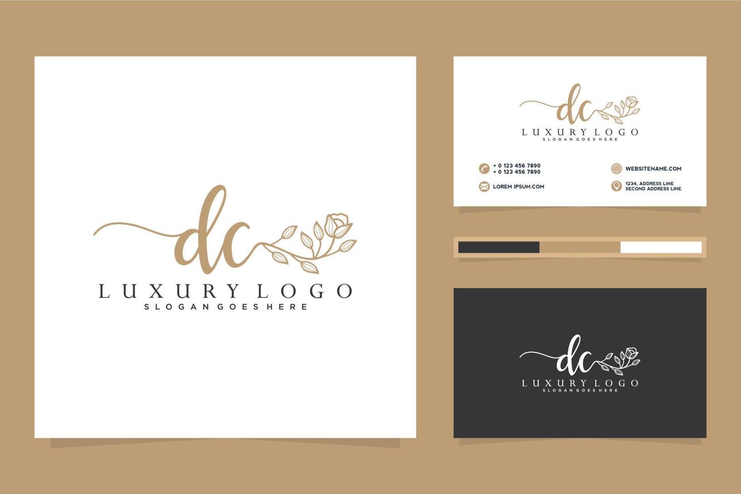 Initial DC Feminine logo collections and business card templat Premium Vector