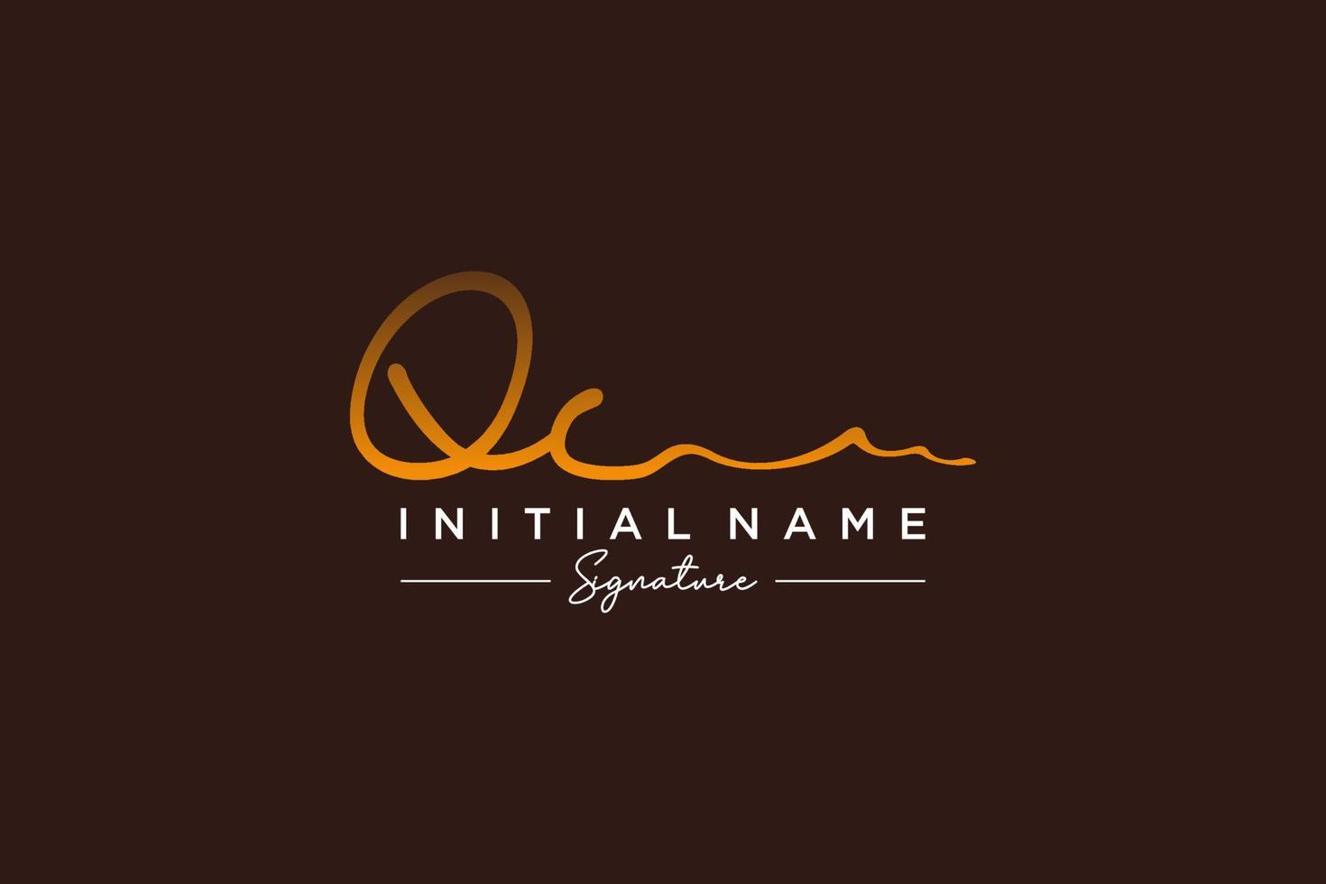 Initial QC signature logo template vector. Hand drawn Calligraphy lettering Vector illustration.