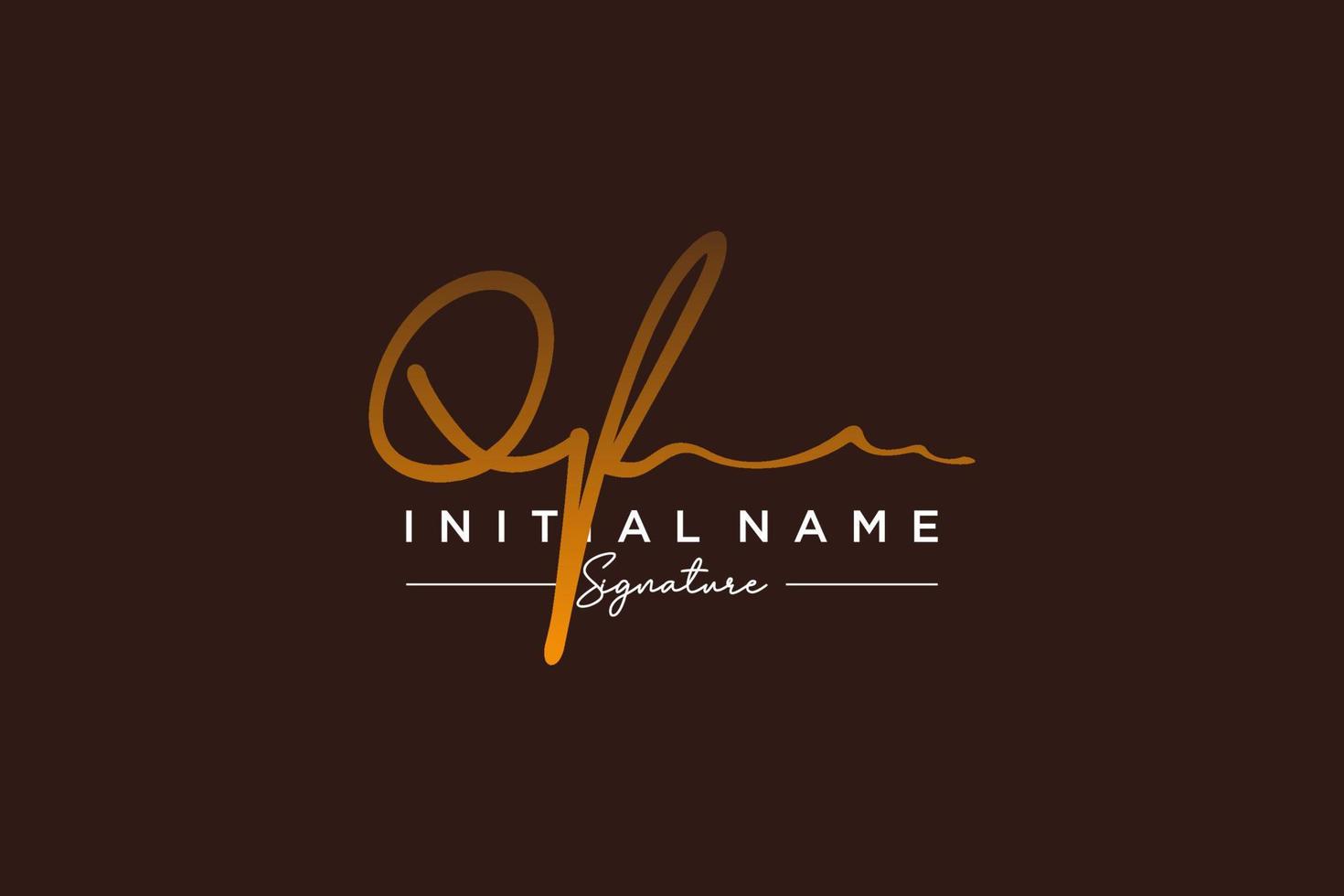 Initial QF signature logo template vector. Hand drawn Calligraphy lettering Vector illustration.
