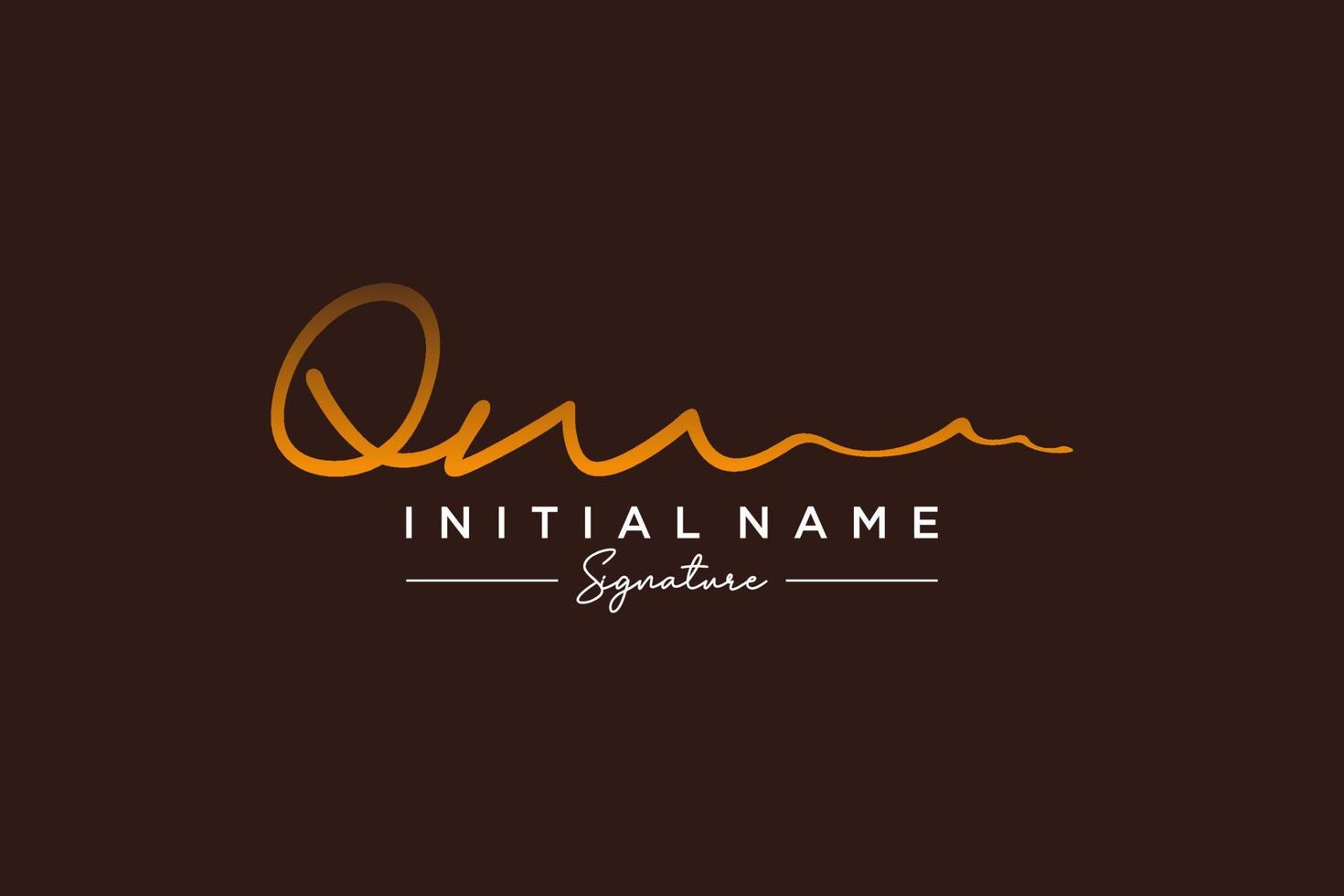 Initial QM signature logo template vector. Hand drawn Calligraphy lettering Vector illustration.