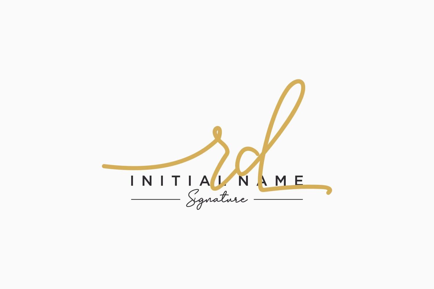 Initial RD signature logo template vector. Hand drawn Calligraphy lettering Vector illustration.