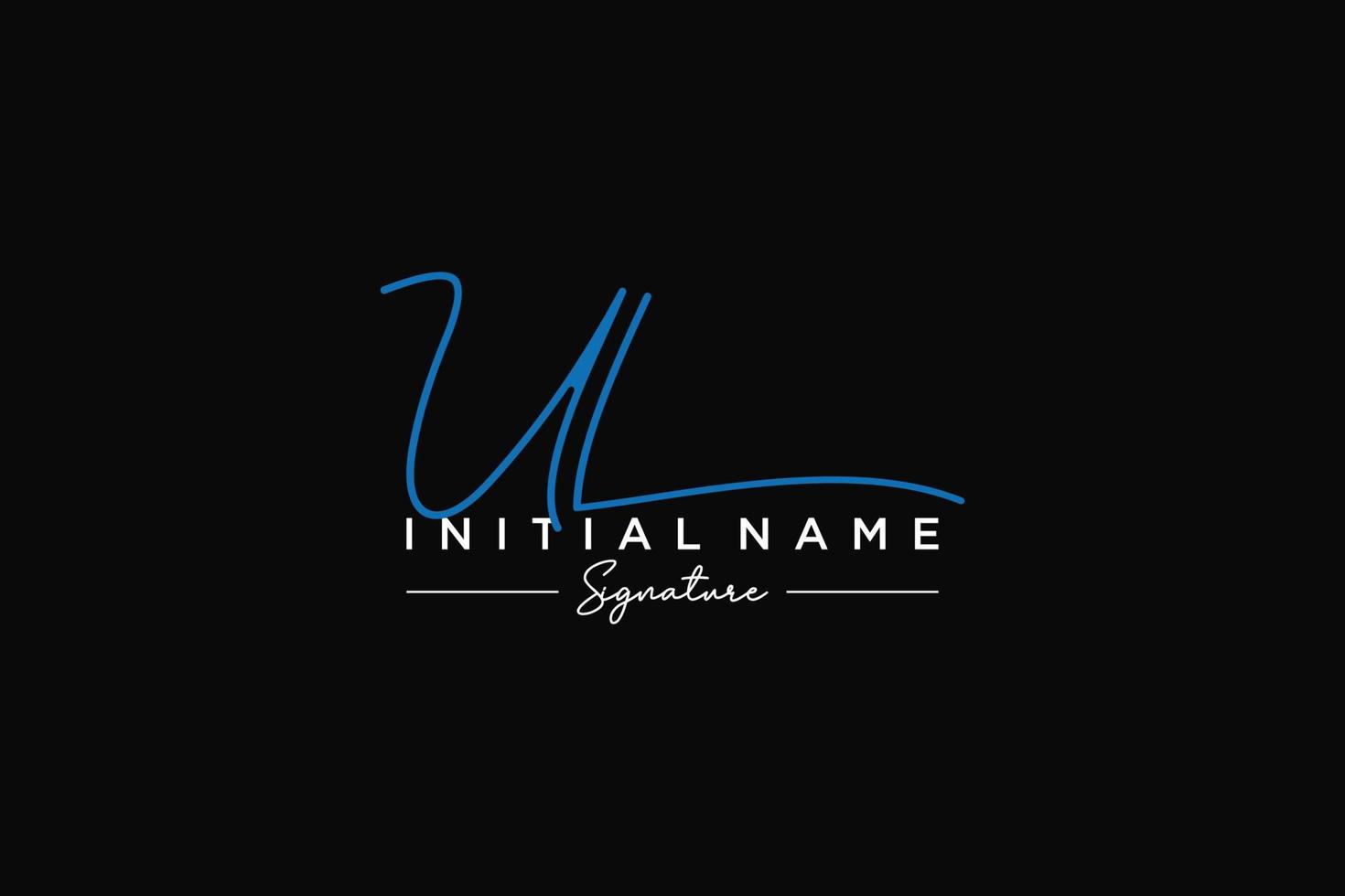 Initial UL signature logo template vector. Hand drawn Calligraphy lettering Vector illustration.