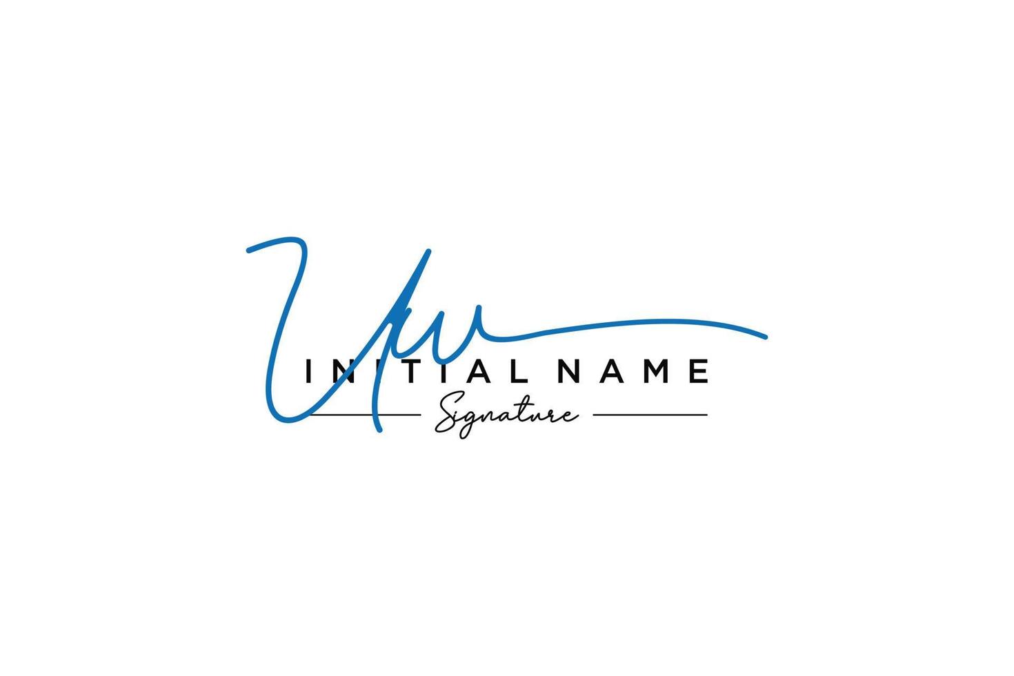 Initial UW signature logo template vector. Hand drawn Calligraphy lettering Vector illustration.