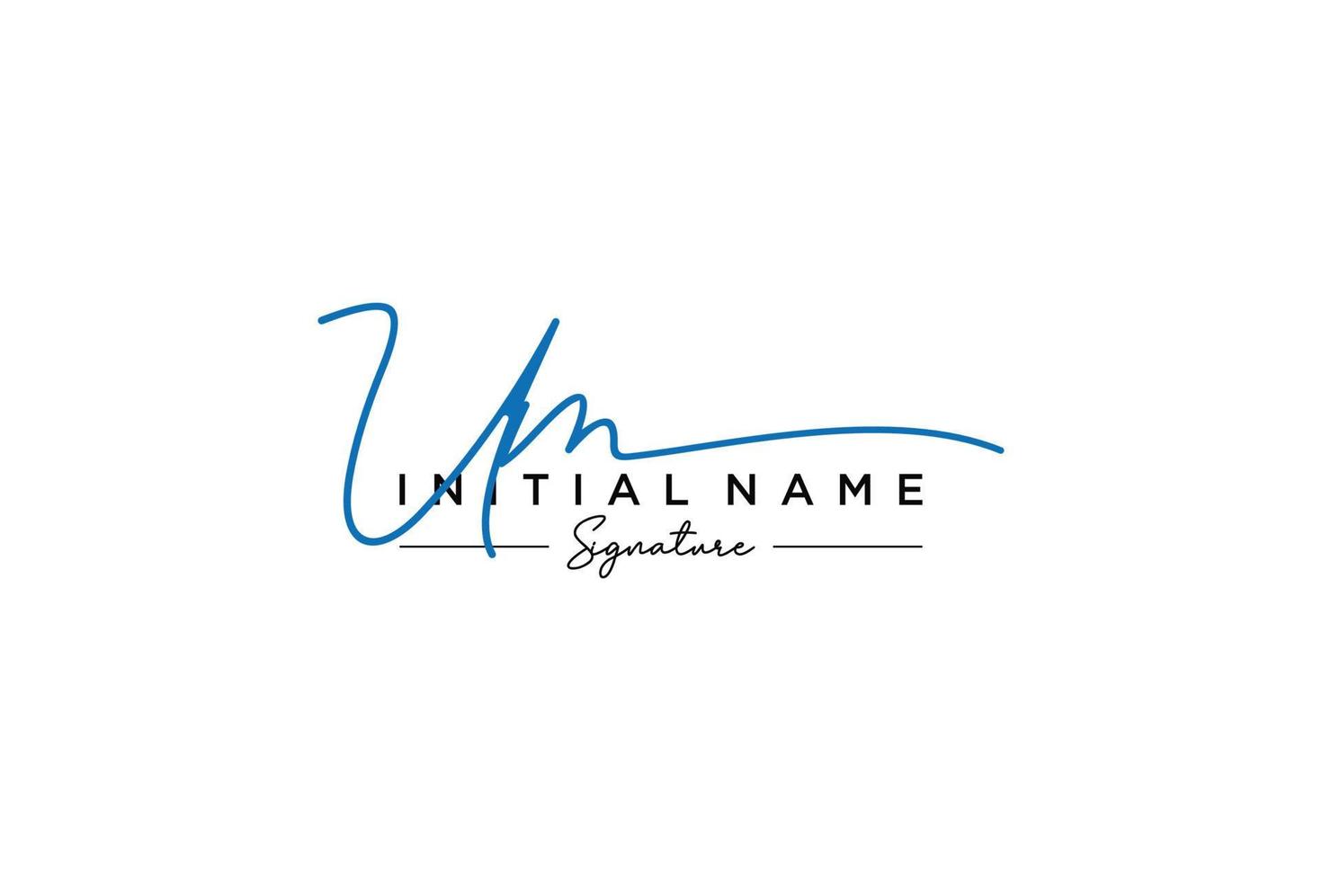 Initial UM signature logo template vector. Hand drawn Calligraphy lettering Vector illustration.