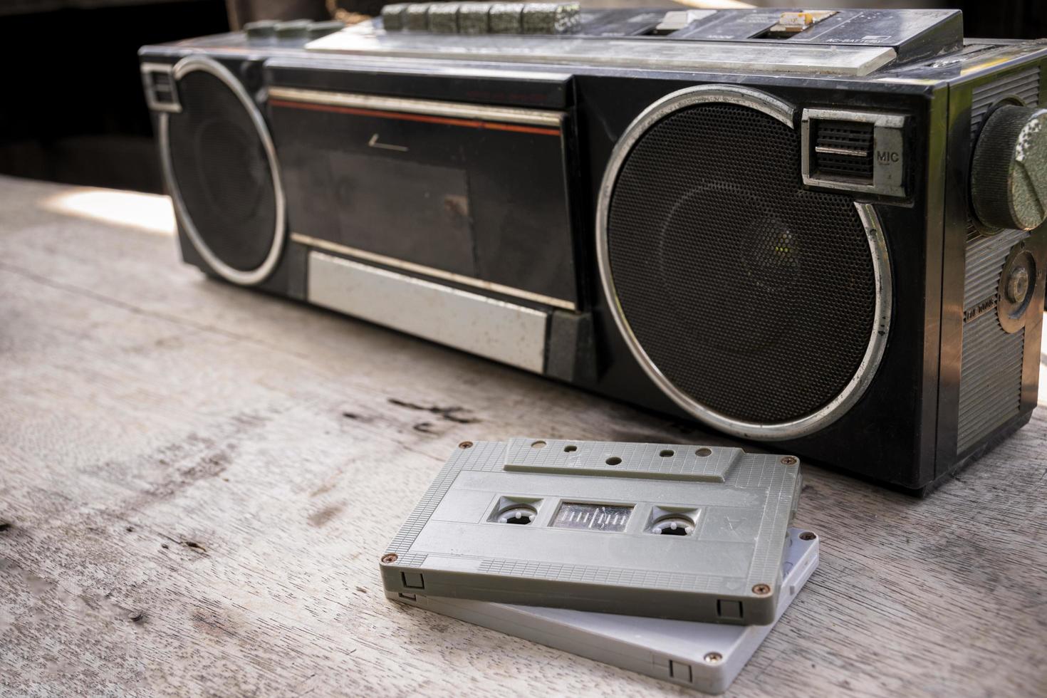 Retro radio and cassette tape photo