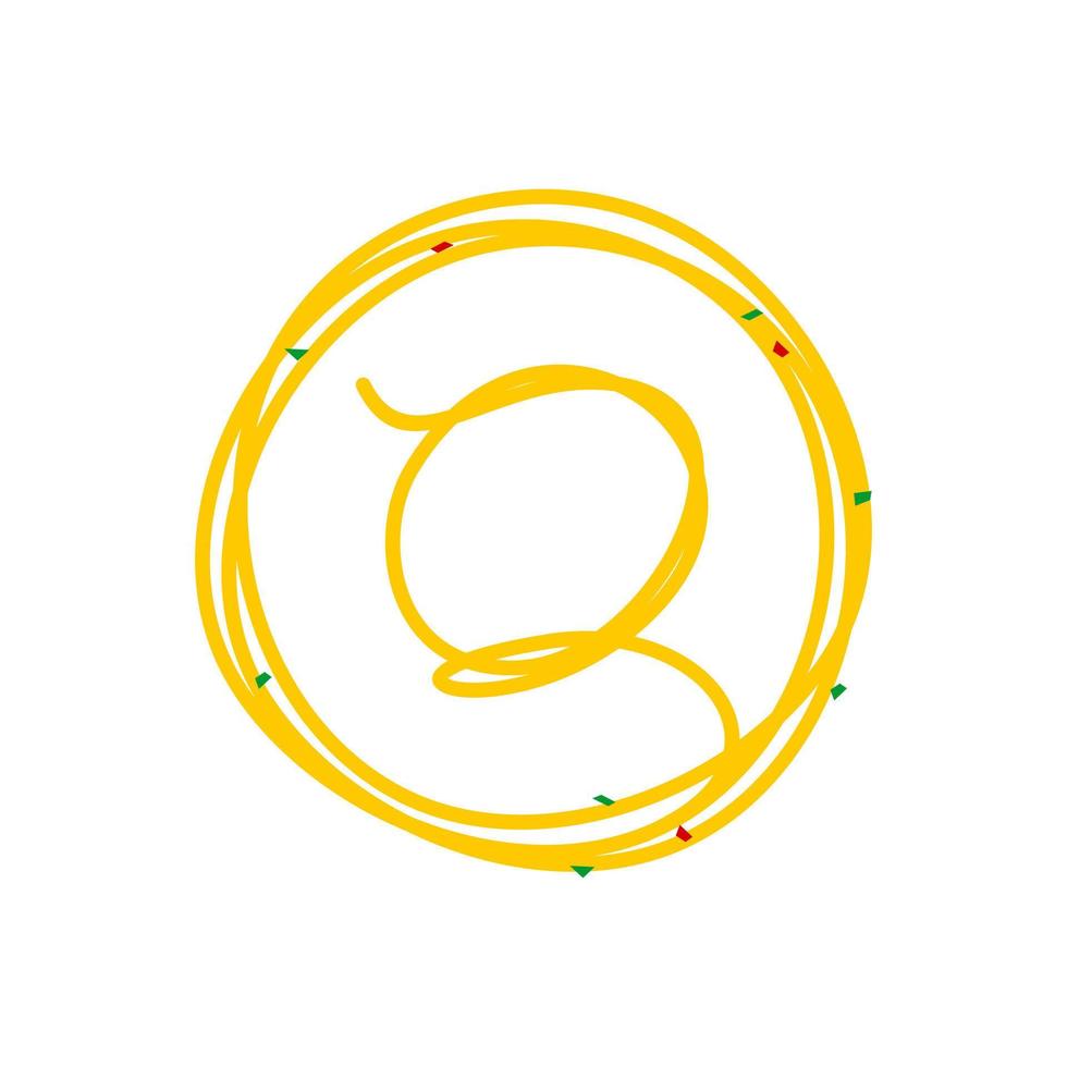 Initial O Circle Noodle Logo vector