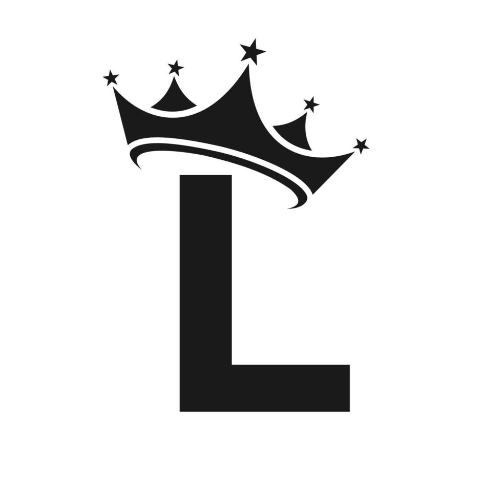 logotipo de la letra l corona para belleza, moda, estrella, elegante, signo de lujo vector