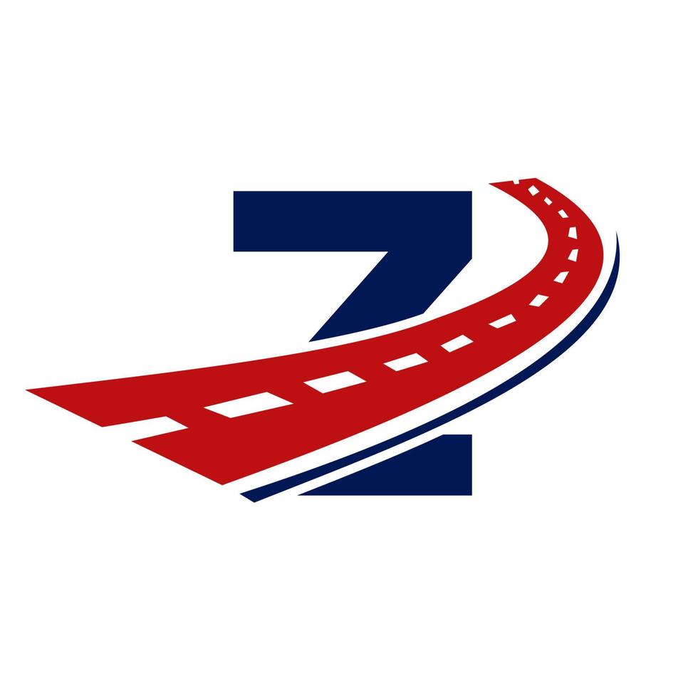 Letter Z Transport Logo. Road Logo Design Transportation Sign Symbol vector