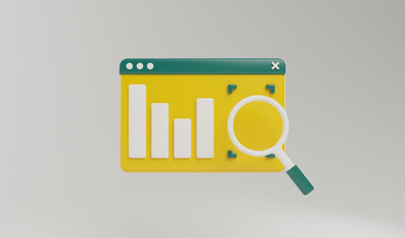 3d Render bar chart business marketing, info graphics, financial investment growing progress way and forward achievement concept illustration photo