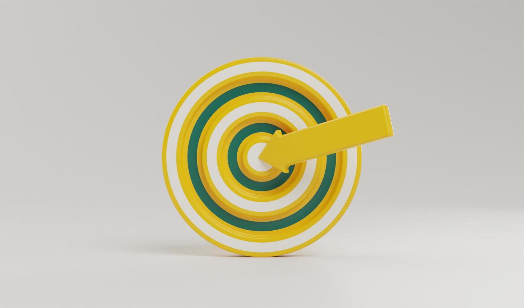3d Render Dart arrow hit the center of target, Business plan finance Market targeting goal of success, target achievement concept illustration photo
