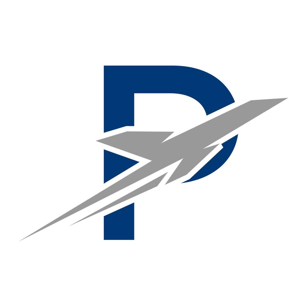 logotipo de viaje tropical en concepto de letra p. plantilla de diseño de logotipo de viaje inicial vector