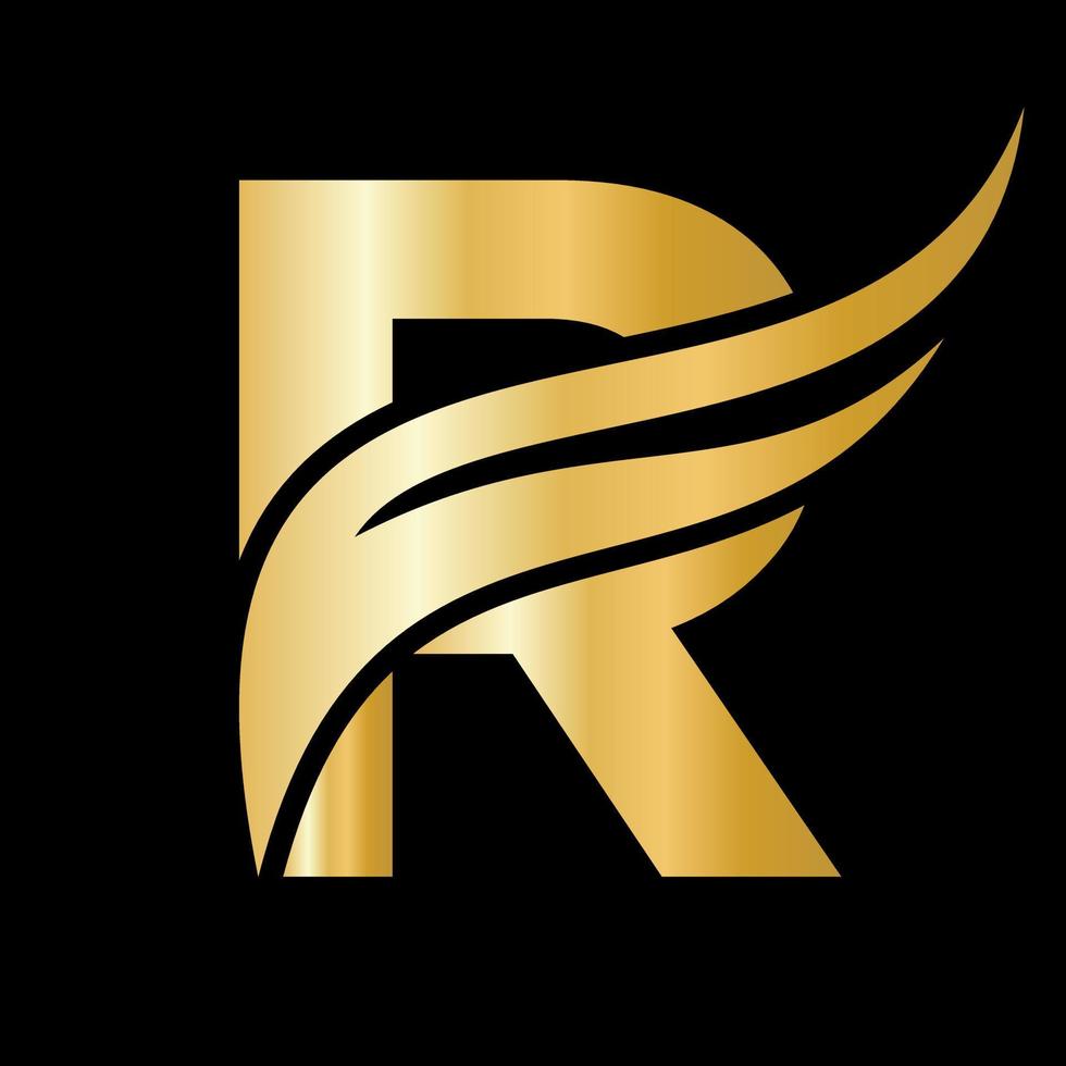 Letter R Wing Logo For Transport, Freight, Transportation Logotype Vector Template