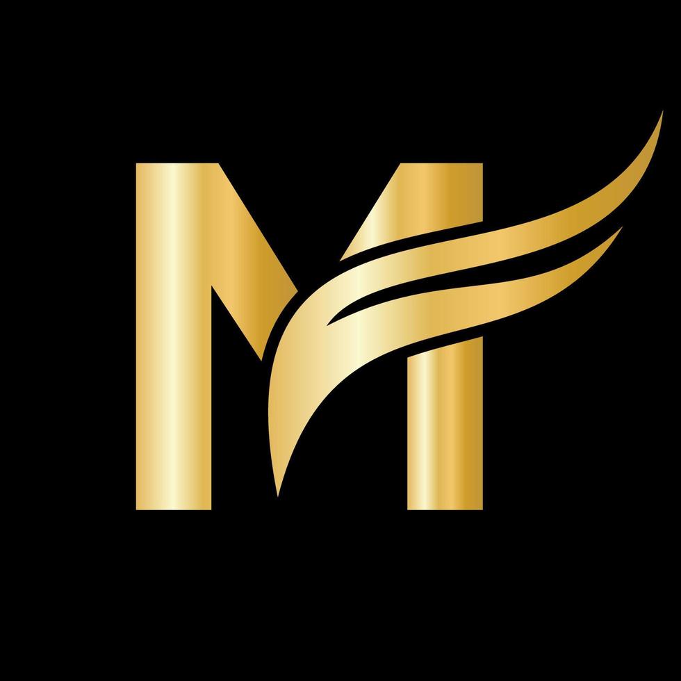 Letter M Wing Logo For Transport, Freight, Transportation Logotype Vector Template