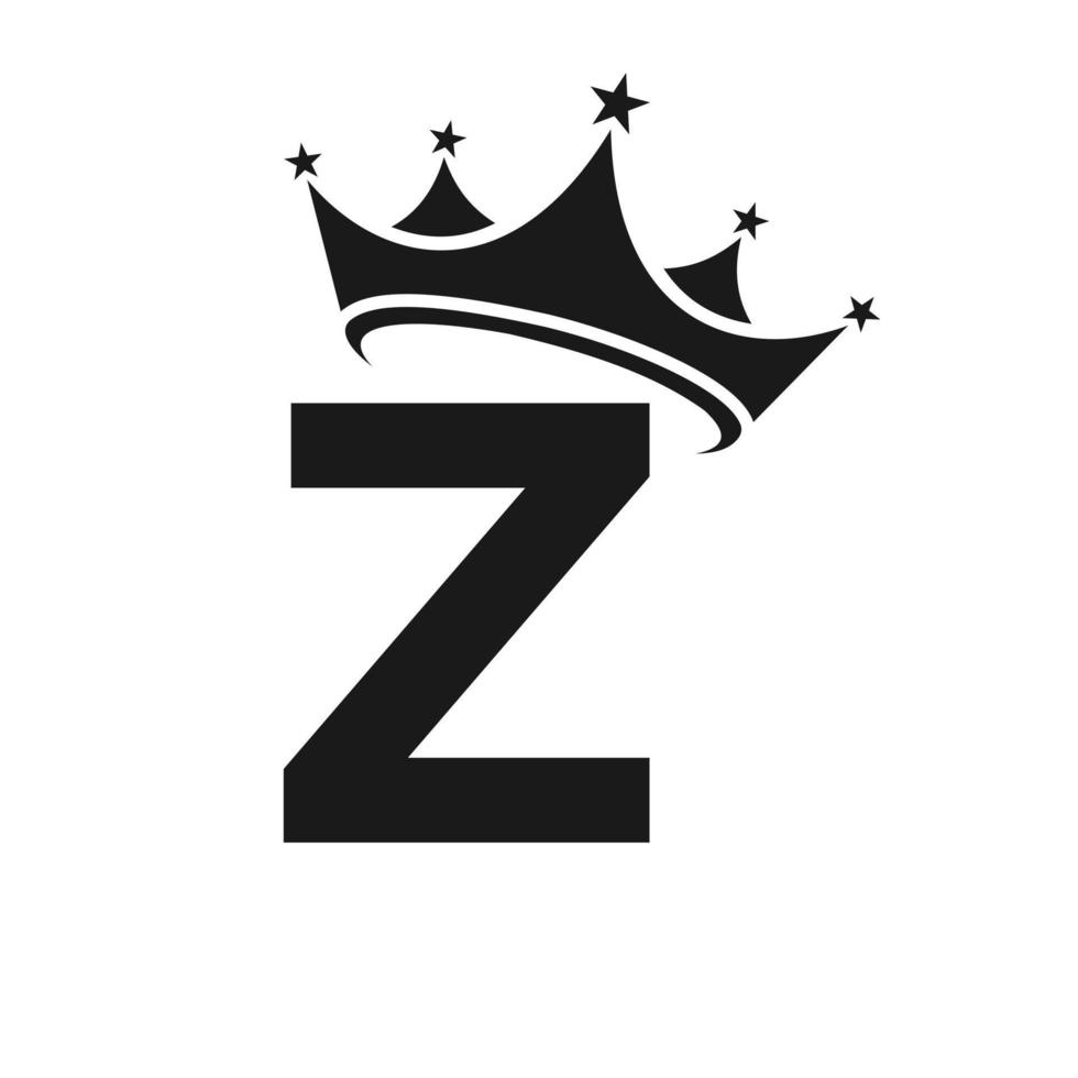 Letter Z Crown Logo for Beauty, Fashion, Star, Elegant, Luxury Sign vector