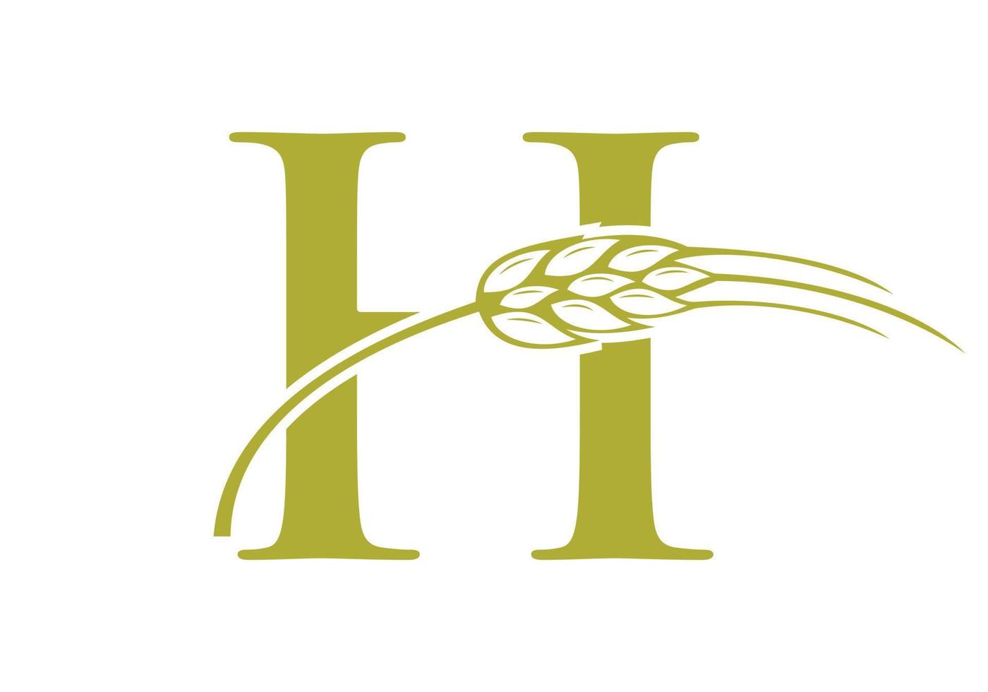 Letter H Agriculture Logo Farm vector