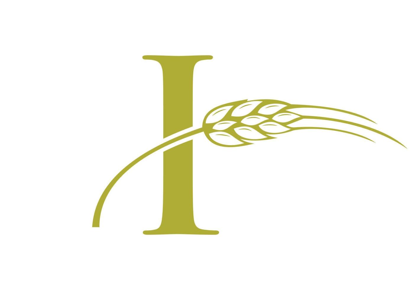 Letter I Agriculture Logo Farm vector