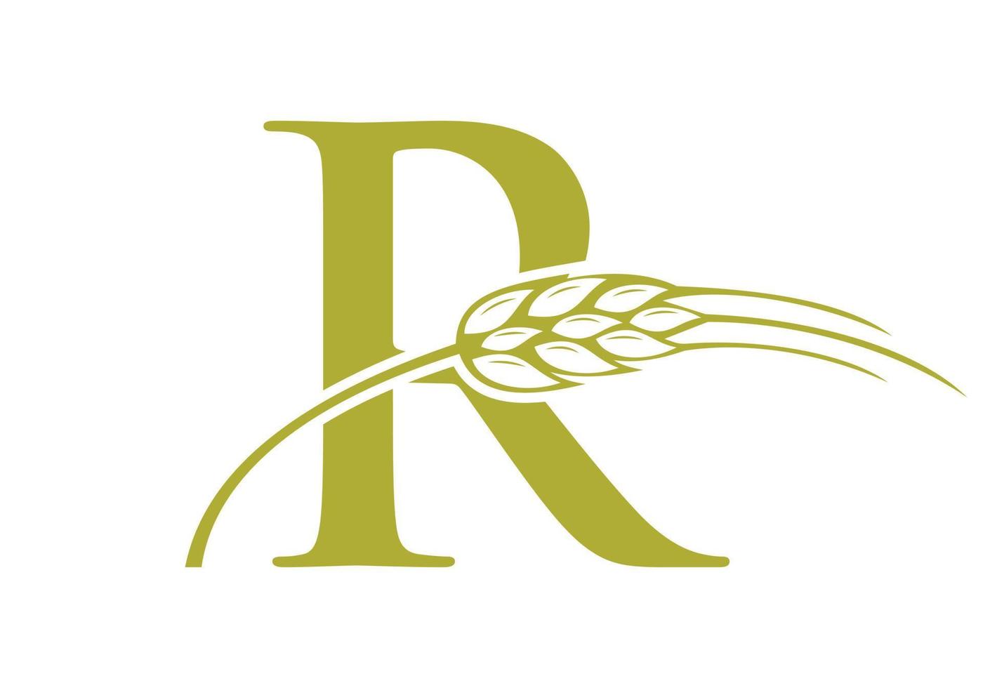 Letter R Agriculture Logo Farm vector