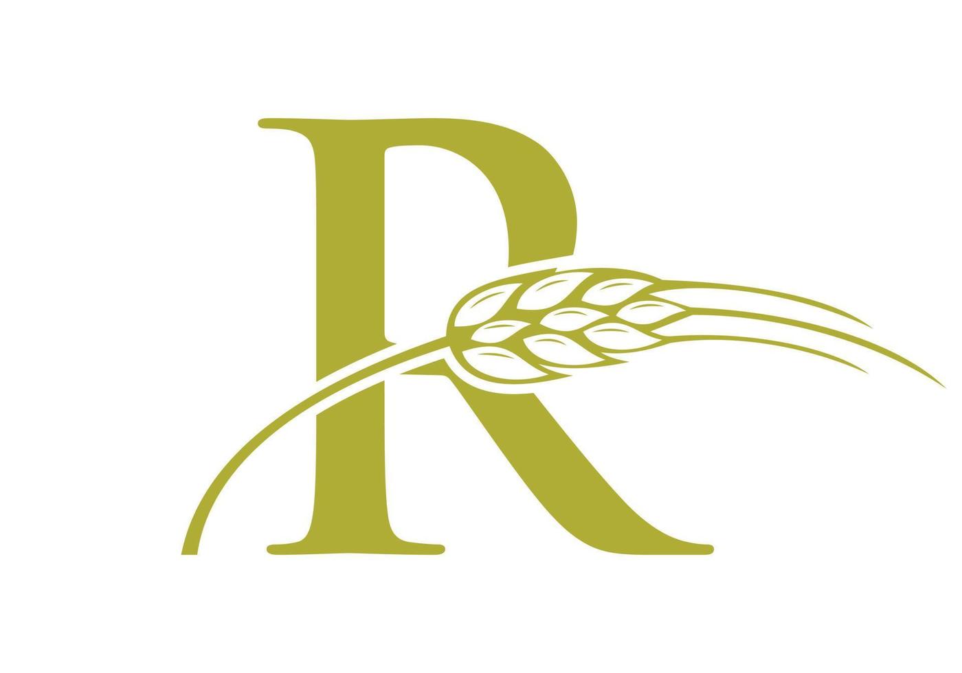 letra r agricultura logo granja vector