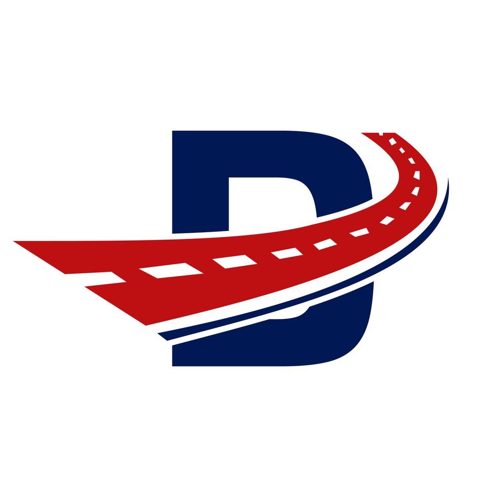 Letter D Transport Logo. Road Logo Design Transportation Sign Symbol vector