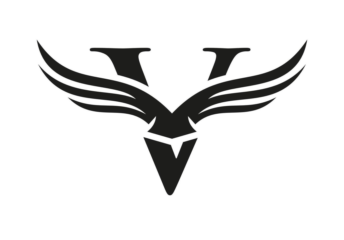 Letter V Wing Logo For Transport, Freight, Transportation Logotype Vector Template