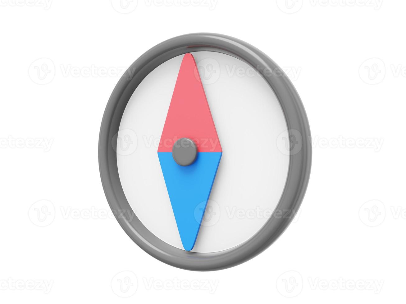 Cartoon compass, navigation, direction finding. 3D rendering. Icon on white background. photo