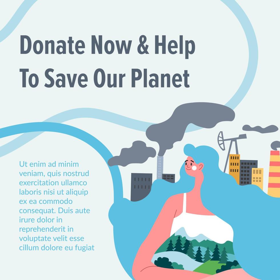 Donate now and help to save our planet ecology vector