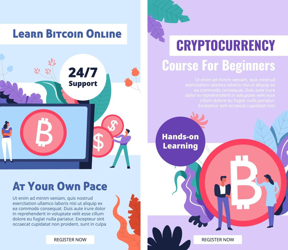 Cryptocurrency course for beginners learn bitcoin vector