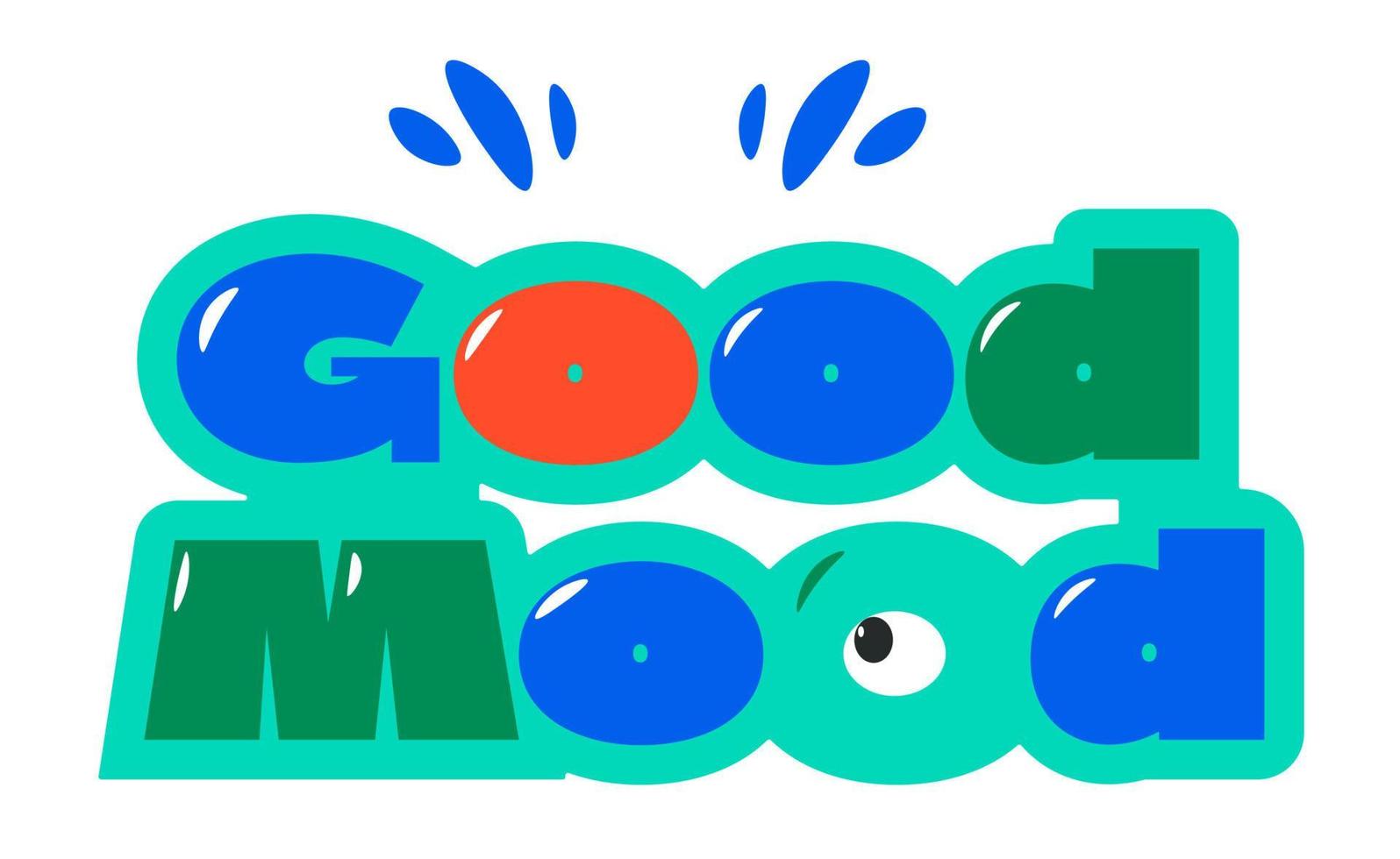 buen humor, pegatina colorida o vector de logotipo