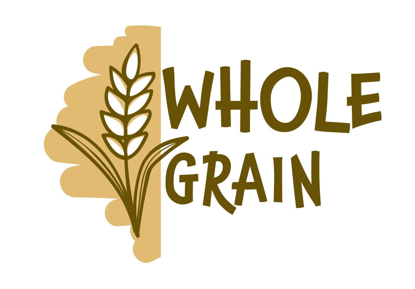 Whole grain, flour products, label for pastry vector