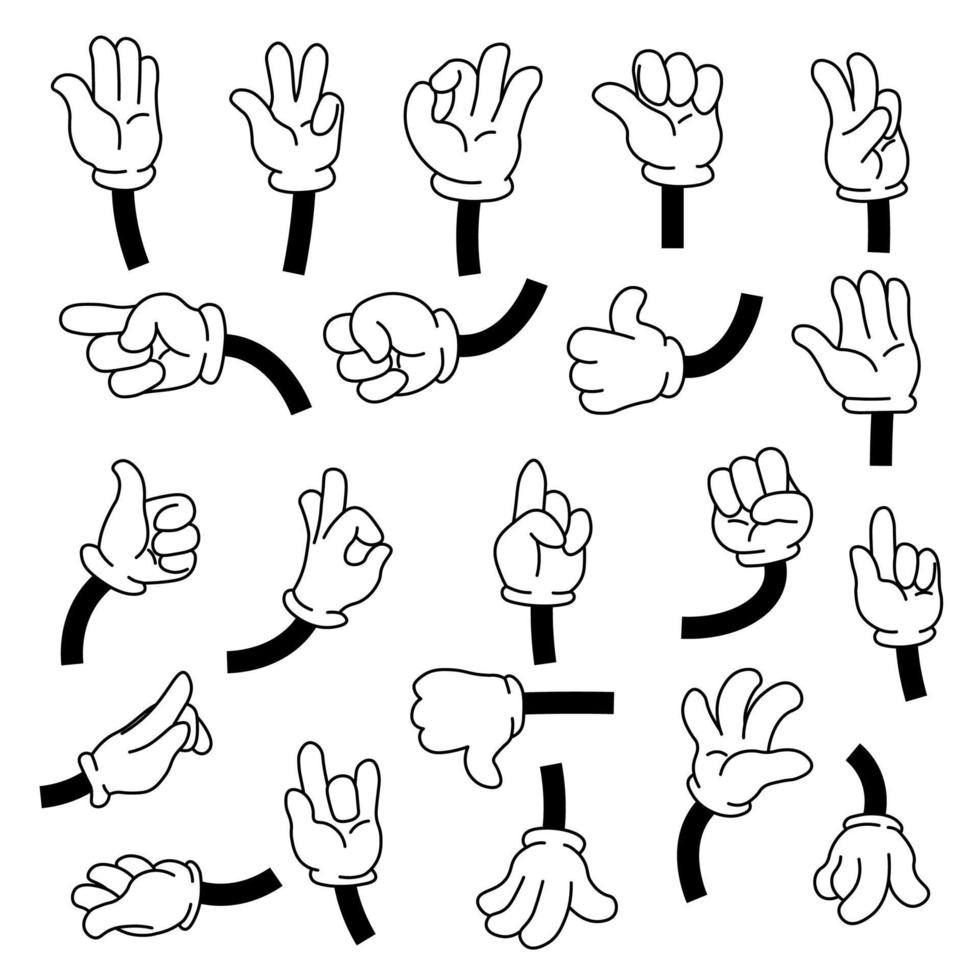 Hand gestures, arms showing signs non verbal talk vector