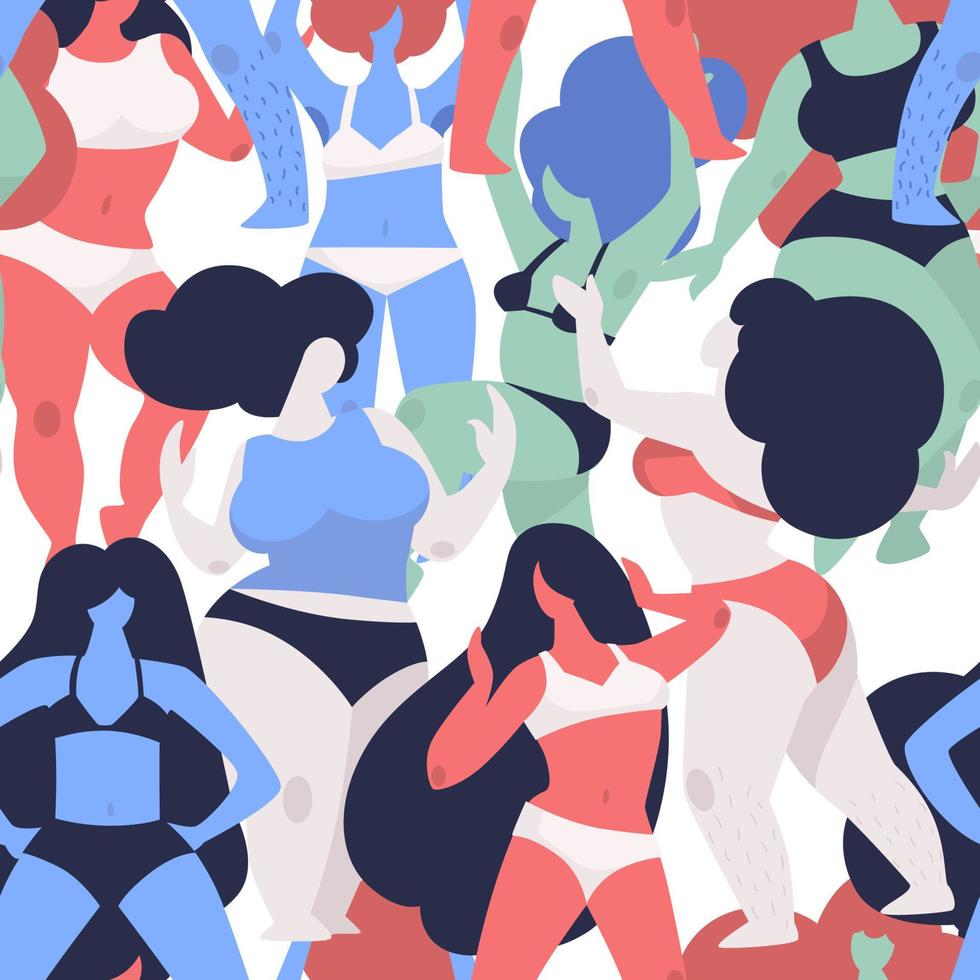 Female bodies, beauty of shapes and fit vector